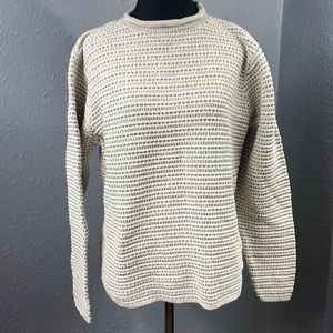 Vintage Waffle Weave Rolled Crew Neck Sweater Cotton Blend Zander in USA
